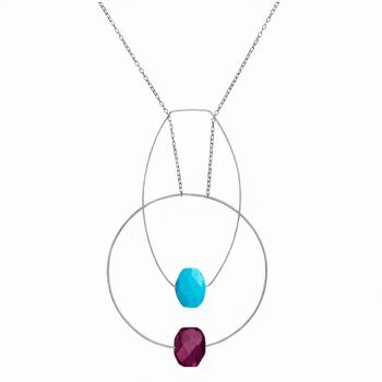 Collier pendentif multi-formes avec choix de pierres précieuses taillées à la main de combinaison de couleurs 6