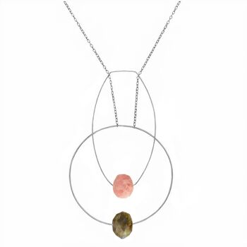 Collier pendentif multi-formes avec choix de pierres précieuses taillées à la main de combinaison de couleurs 15