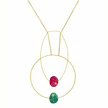 Collier pendentif multi-formes avec choix de pierres précieuses taillées à la main de combinaison de couleurs 20