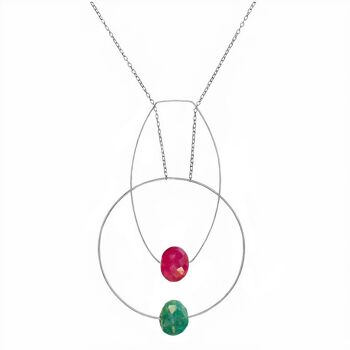 Collier pendentif multi-formes avec choix de pierres précieuses taillées à la main de combinaison de couleurs 21