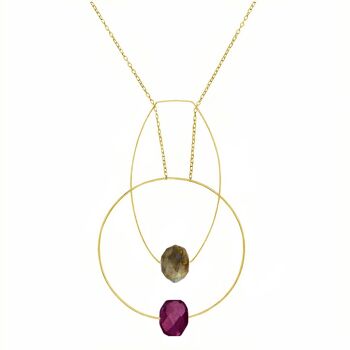 Collier pendentif multi-formes avec choix de pierres précieuses taillées à la main de combinaison de couleurs 7