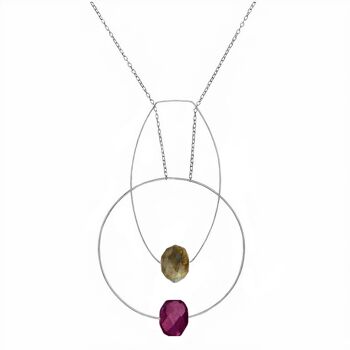Collier pendentif multi-formes avec choix de pierres précieuses taillées à la main de combinaison de couleurs 8