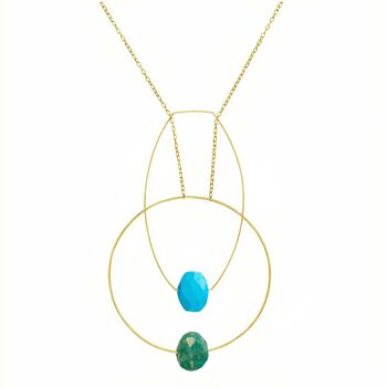 Collier pendentif multi-formes avec choix de pierres précieuses taillées à la main de combinaison de couleurs 24