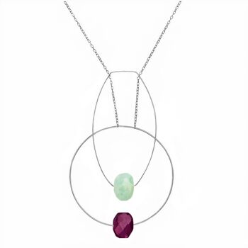 Collier pendentif multi-formes avec choix de pierres précieuses taillées à la main de combinaison de couleurs 5