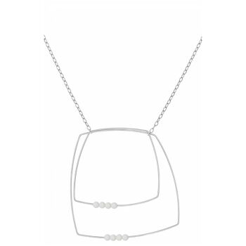 Collier pendentif multi-formes avec perles rondes en pierres précieuses 11