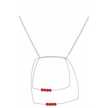 Collier pendentif multi-formes avec perles rondes en pierres précieuses 10