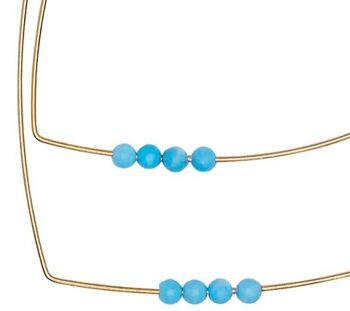 Collier pendentif multi-formes avec perles rondes en pierres précieuses 6