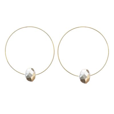 Medium Round Hoops with Gemstones marvellous metallic & neutral colours