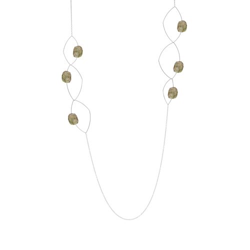 Long Morph It  Necklace with Sliced Gemstones