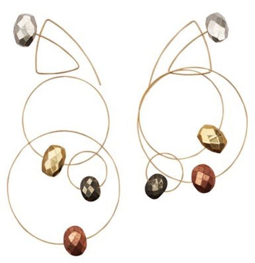Morph It  Earrings with various shades of Pyrite