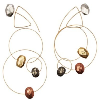 Morph It  Earrings with various shades of Pyrite