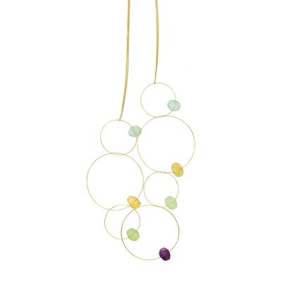 Long Circular Morph It  Necklace with Gemstones