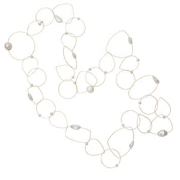 Collier Long Articulé avec Perles Blanches d'Eau Douce 1