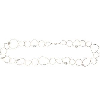 Collier Long Articulé avec Perles Blanches d'Eau Douce 5