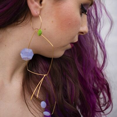Morph It  Earrings with Blue Lace Agate & Nepalese Turquoise