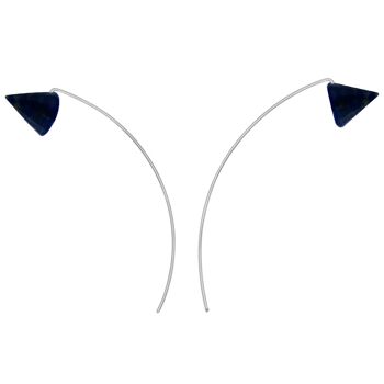 Boucles d'oreilles longues courbes avec pierres précieuses en forme de cône 5