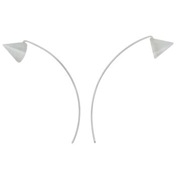 Boucles d'oreilles longues courbes avec pierres précieuses en forme de cône 6