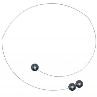 Collar asimétrico con perlas redondas de agua dulce