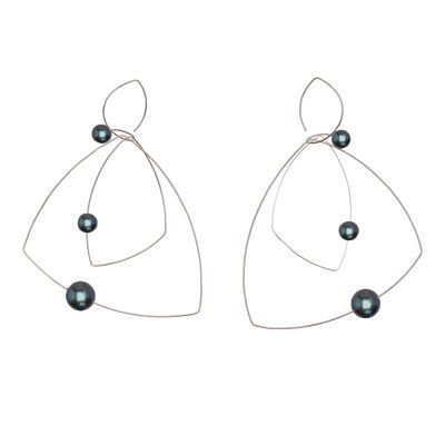 Morph It Earrings with Round Freshwater Pearl Trio