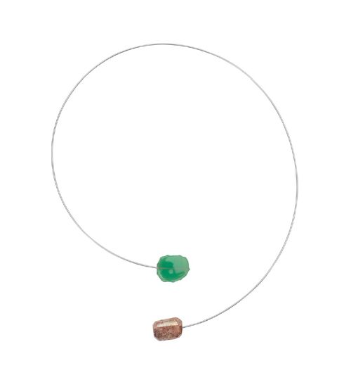 Round Neckwire with Sliced Gemstones