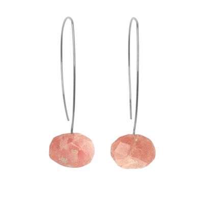 Boucles d'oreilles pendantes avec pierres précieuses taillées à la main