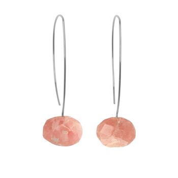 Boucles d'oreilles pendantes avec pierres précieuses taillées à la main 1