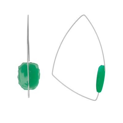 Boucles d'Oreilles Grand Triangle avec Pierres Tranchées