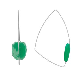 Boucles d'Oreilles Grand Triangle avec Pierres Tranchées 1