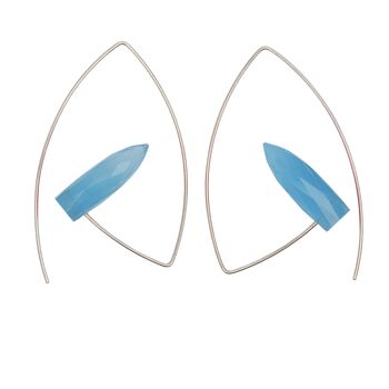 Boucles d'Oreilles Triangle Angle avec Balles de Pierres Précieuses 3