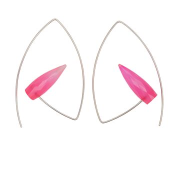 Boucles d'Oreilles Triangle Angle avec Balles de Pierres Précieuses 7