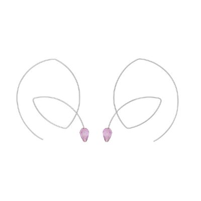 Große abgewinkelte Loop-Ohrringe mit Drop Gems