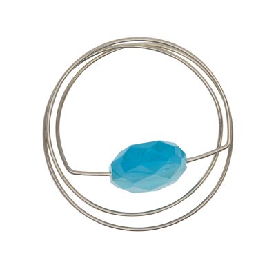 Double Wrap Ring mit hellblauem Chalcedon