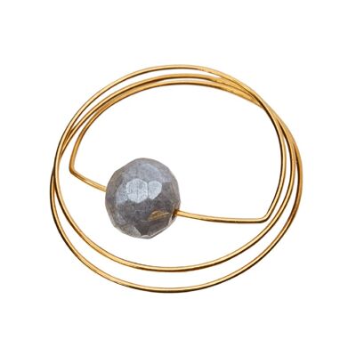 Circle Wrap Ring with Mystic Labradorite
