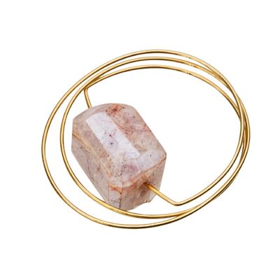 Circle Wrap Ring with Peach Moonstone