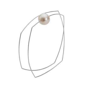 Bracelet carré enveloppant avec perles d'eau douce rondes 12