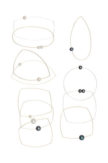 Bracelet carré enveloppant avec perles d'eau douce rondes 10