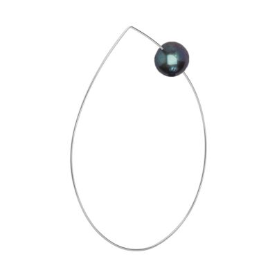 Pointed Curve Bangle with Round Freshwater Pearl
