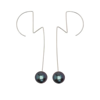 Ziggy Stardust inspired Earrings with Large Freshwater Pearls  9mm