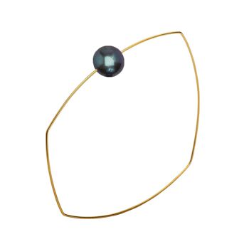 Bracelet carré asymétrique avec perle d'eau douce ronde de 9 mm 14