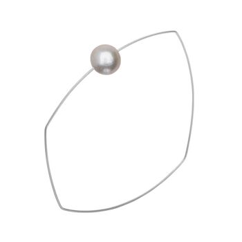 Bracelet carré asymétrique avec perle d'eau douce ronde de 9 mm 11
