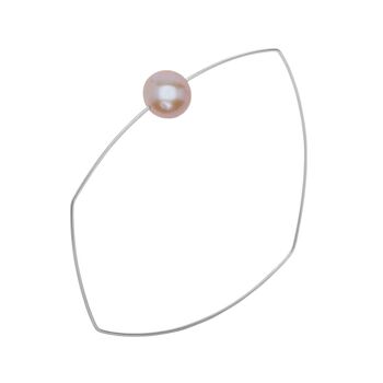 Bracelet carré asymétrique avec perle d'eau douce ronde de 9 mm 12
