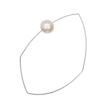Bracelet carré asymétrique avec perle d'eau douce ronde de 9 mm 13