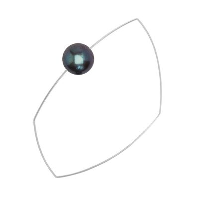 Square Bangle with Round Freshwater Pearl