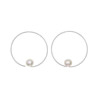 Extra Small Round Hoops with Freshwater Pearls