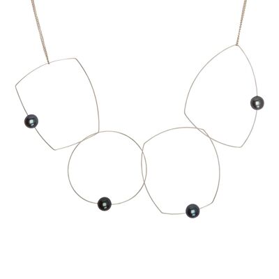 Morph It  Statement Necklace with Round Freshwater Pearls