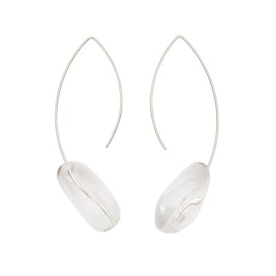 Long Curve Earrings with Rock Crystal