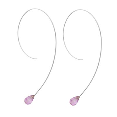 Lange Loop-Ohrringe mit Drop Gems