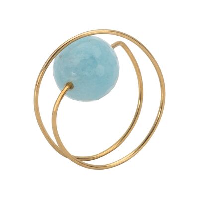 Circle Wrap Ring with Aquamarine