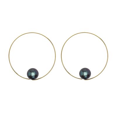 Small Round Hoops with choice of Freshwater Pearls  9mm