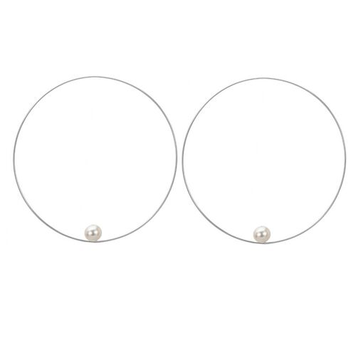 Medium Round Hoops with Round Freshwater Pearls